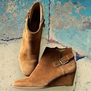 Franco Sarto Cognac Suede Boots 6